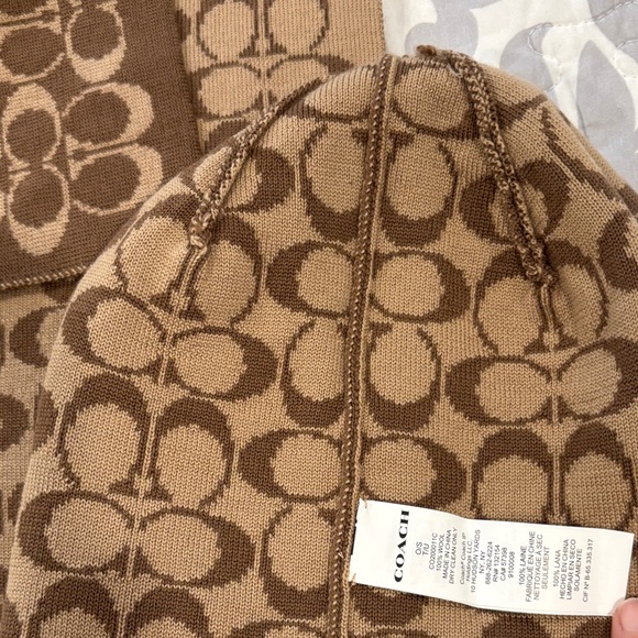 Coach Brown and Tan Scarf and Hat Set - Picture 2 of 2